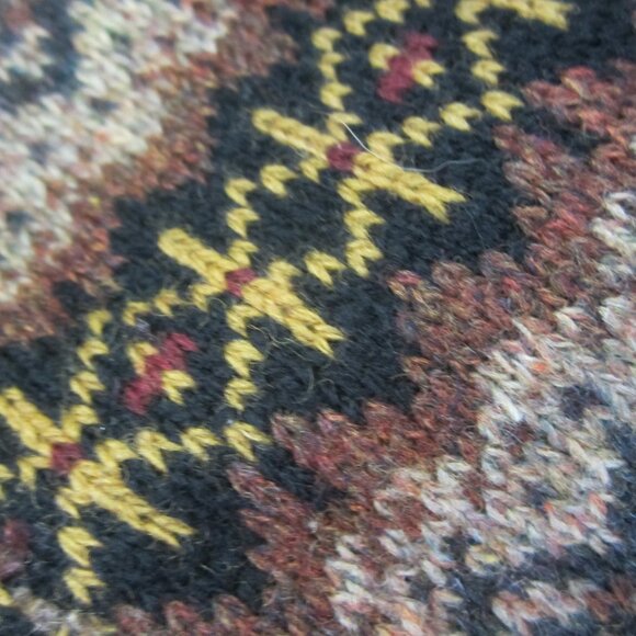 Geoffrey Been Mens Large Brown Black Lambswool Fair Isle Button Sweater Vest - Picture 3 of 10